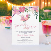 Elegant Floral Cocktail Hand Drawn Summer Soirée