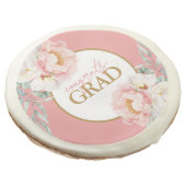 Elegant Floral Congrats Grad Custom Sugar Cookies (Angled)