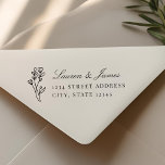 Elegant Floral Couple Names Wedding Return Address Self-inking Stamp<br><div class="desc">Custom-designed wedding return address stamp featuring hand-drawn style flowers with personalized couple names and address.</div>