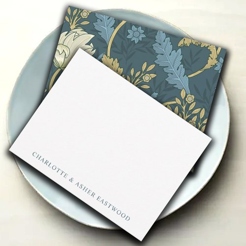 Elegant Floral Couples Flat Note Card