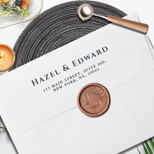 Elegant Floral Couples Monogram Wedding Wax Seal Stamp