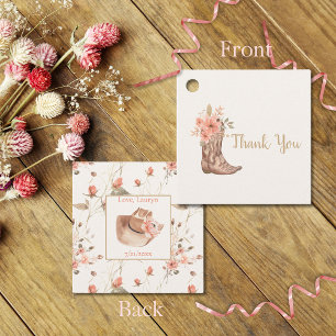 Elegant Floral Cowgirl Bridal Shower Favor Tags