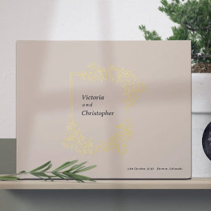 Elegant Floral Crest Classic Botanical Wedding Foil Guest Book
