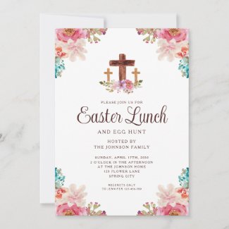Elegant Floral Cross Easter Lunch 