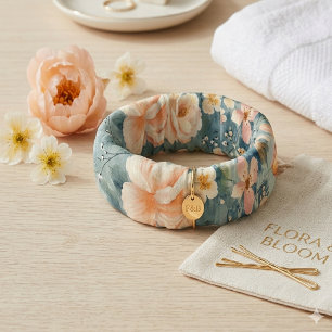 Elegant Floral Custom Elastic Hair Tie
