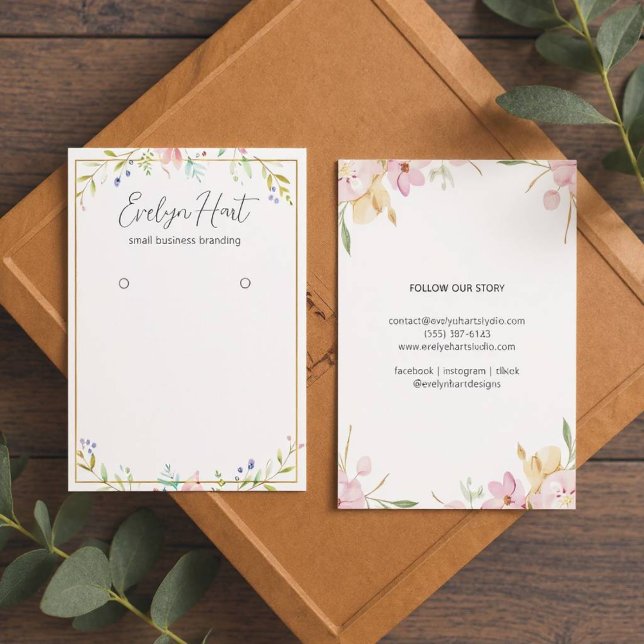 Elegant Floral Custom Jewelry Earring Display (Chic Floral Earring Stand)