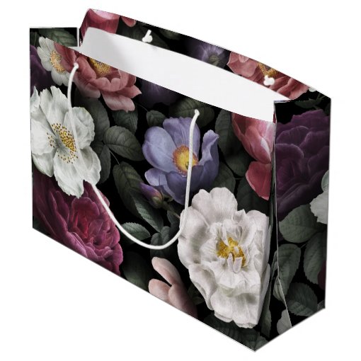 Elegant Floral Custom Large Gift Bag | Zazzle