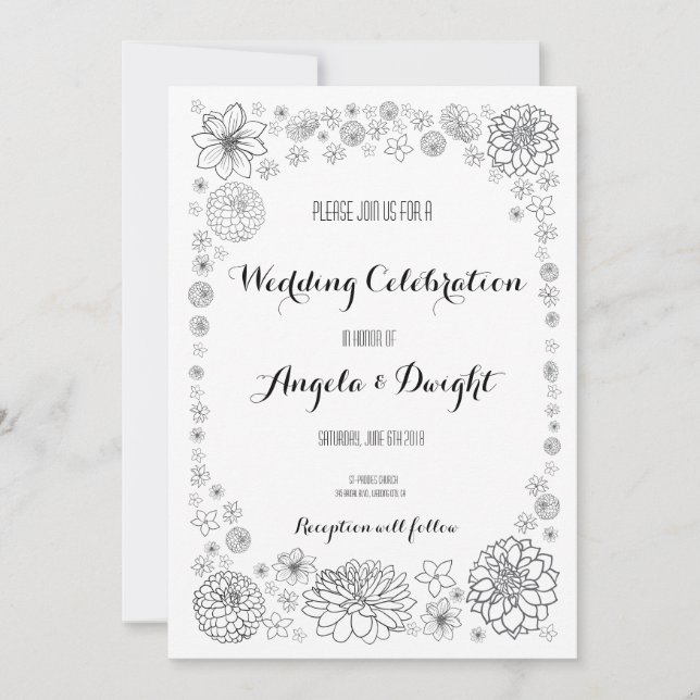 Elegant Floral Customizable Design Invitation (Front)