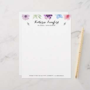 Elegant Floral Customizable Template Letterhead