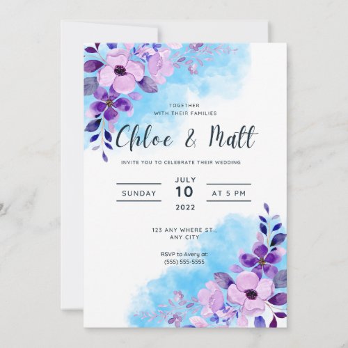 Elegant Floral Customizable Wedding Invitation