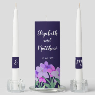 Elegant Floral Customized Unity Candle Set