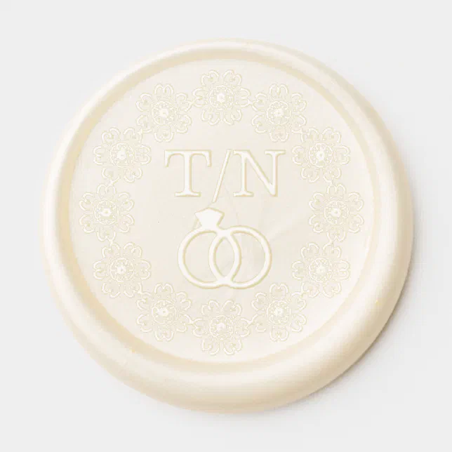 Elegant Floral Customized Wedding Seal Monogram Wax Seal Sticker | Zazzle