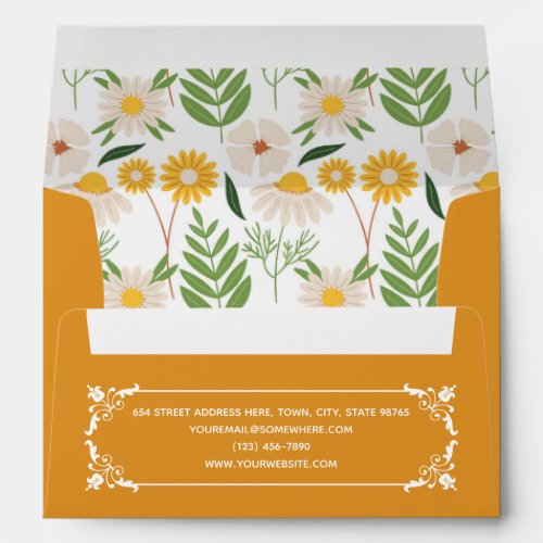 Elegant Floral Daisy Botanical Garden Pattern Envelope