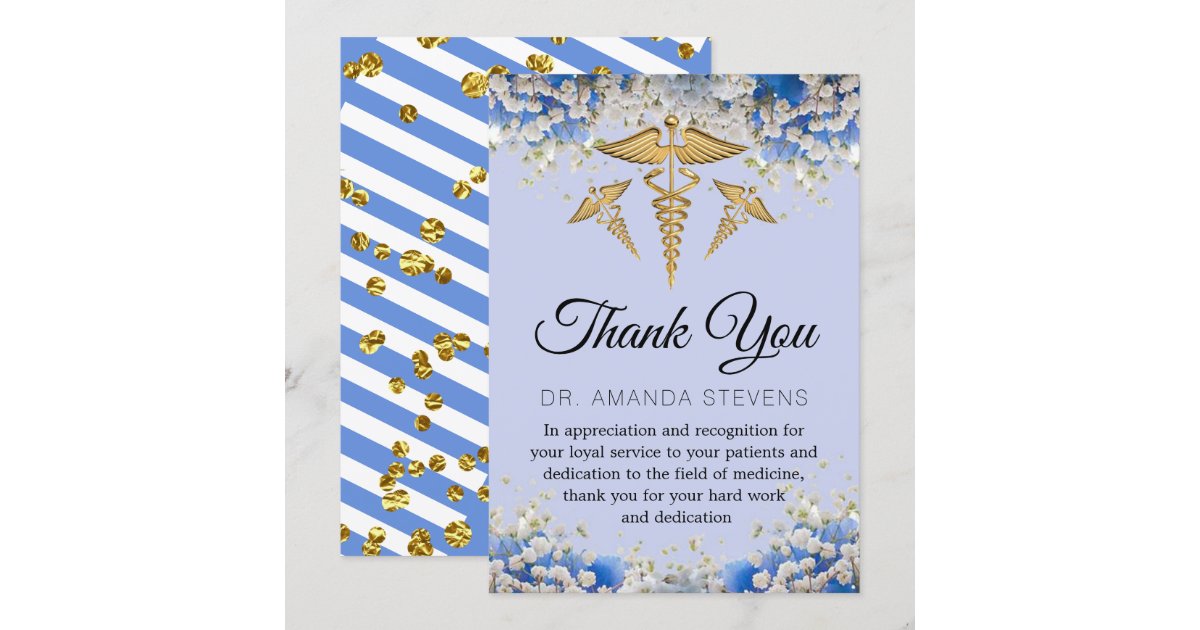 Elegant Floral Daisy Doctor Thank You Card | Zazzle
