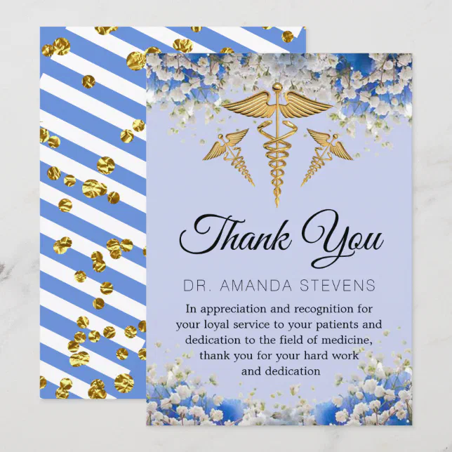Elegant Floral Daisy Doctor Thank You Card | Zazzle
