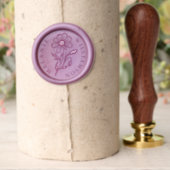 Elegant Floral Daisy Flower Custom Name  Wax Seal Stamp (Insitu (Parchment))