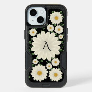Elegant Floral Daisy Monogram iPhone 15 Case