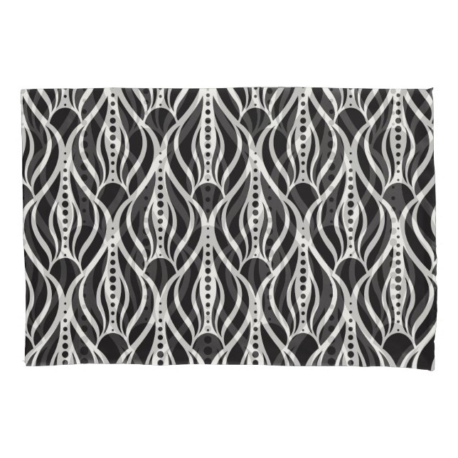 Elegant floral damask, art nouveau seamless patter pillow case (Front)