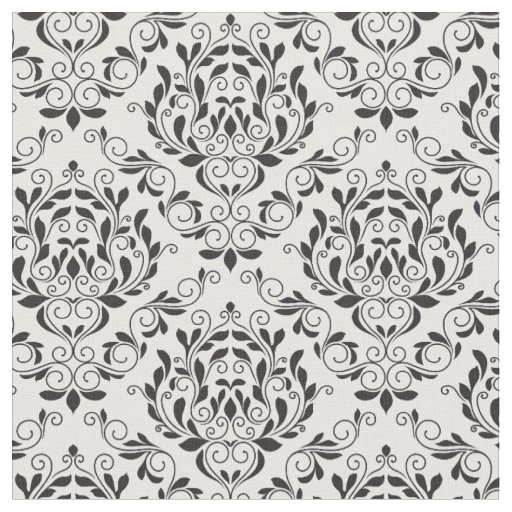 Elegant Floral Damask Fabric