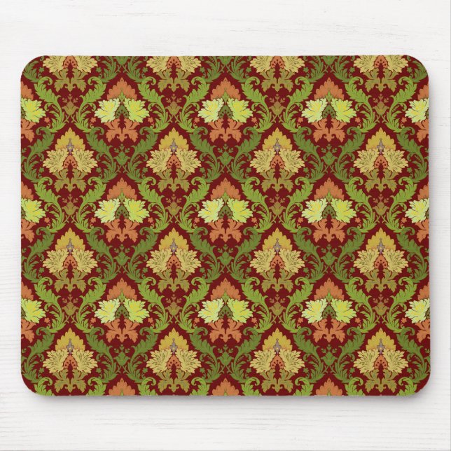 Elegant Floral Damask Mouse Pad (Front)
