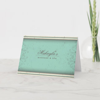 Elegant floral damask Retro Thank You cards