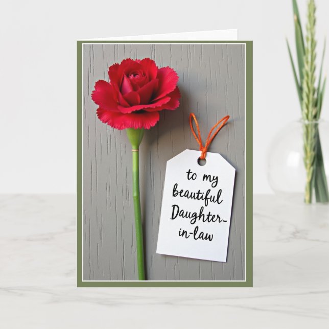 Elegant Floral Daughter Card (Front)