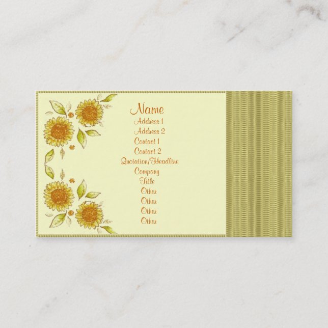 Elegant floral deco business card (Front)