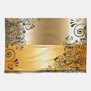 Elegant floral decoration towel