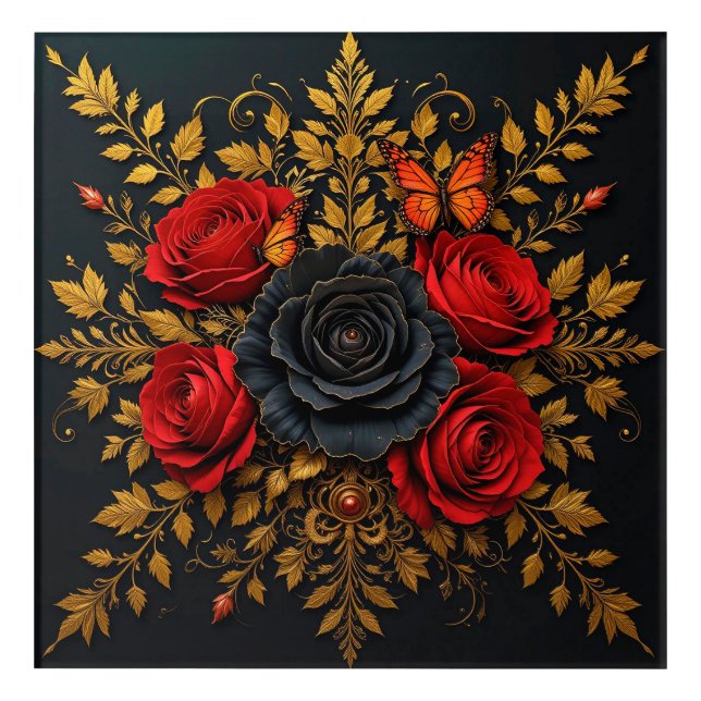 Elegant Floral Design Acrylic Print (Front)