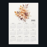 Elegant Floral Design Beige Flower Magnet Calendar<br><div class="desc">Brighten up your space with this beautiful 2025 magnetic calendar, featuring a stunning array of flowers that bring a touch of elegance and color to any room. The floral artwork is both vibrant and serene, making it a perfect addition to your home, office, or as a thoughtful gift for flower...</div>