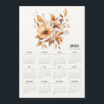Elegant Floral Design Beige Magnetic Calendar<br><div class="desc">Brighten up your space with this beautiful 2025 magnetic calendar, featuring a stunning array of flowers that bring a touch of elegance and color to any room. The floral artwork is both vibrant and serene, making it a perfect addition to your home, office, or as a thoughtful gift for flower...</div>
