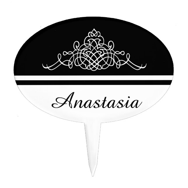 Elegant floral design cake topper (Front)