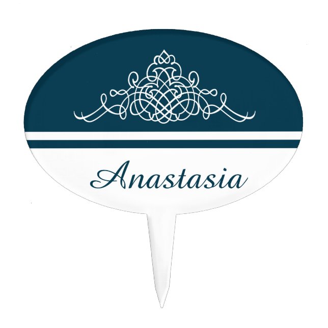 Elegant floral design cake topper (Front)