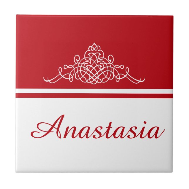 Elegant floral design ceramic tile (Front)