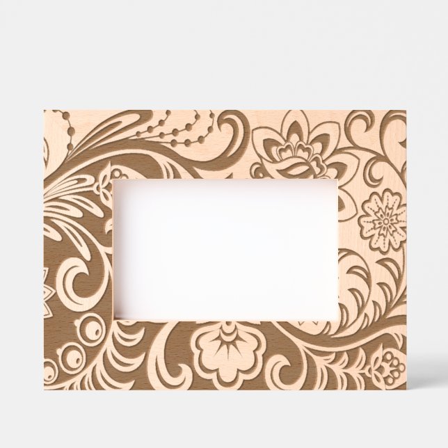 Elegant Floral Design Engraved Frames (Front)