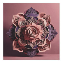 Elegant Floral Design Faux Wrapped Canvas Print