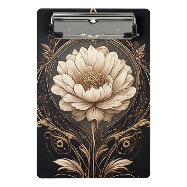 Elegant Floral Design Featuring Ornate Patterns Mini Clipboard (Front)