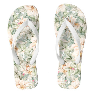 elegant floral design flip flops