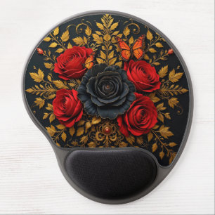 Elegant Floral Design Gel Mouse Pad