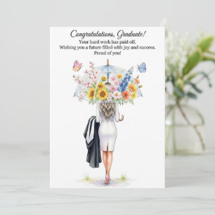 Elegant Floral Design Graduation Card