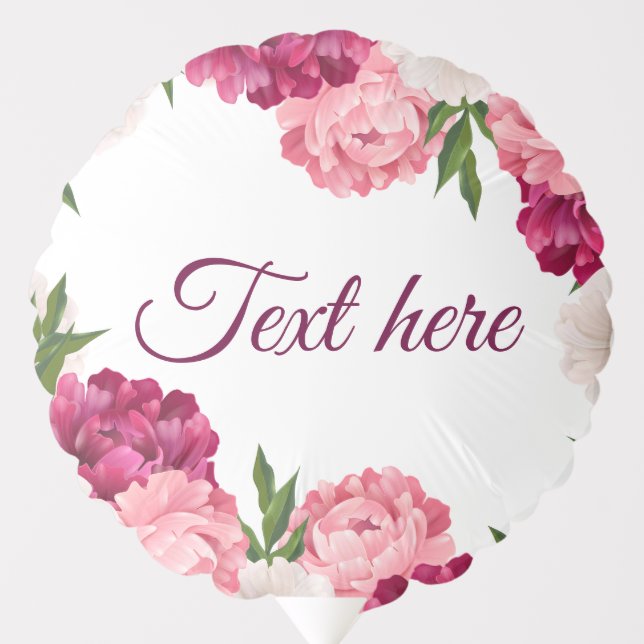 Elegant Floral design Personalze Balloon (Front)