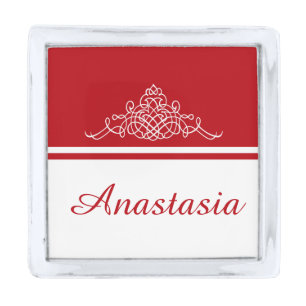 Elegant floral design silver finish lapel pin
