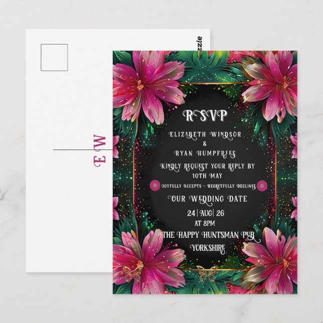 Elegant floral design with vibrant colors postcard (Front/Back)