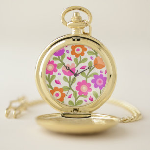 Elegant Floral Designs – Beautiful & Customizable Pocket Watch