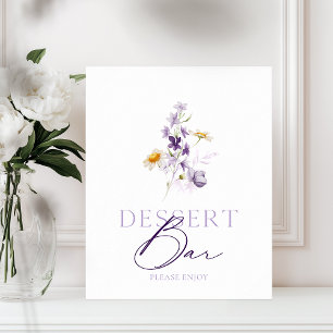 Elegant Floral Dessert Bar Sign