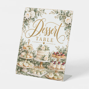 Elegant Floral Dessert Table Wedding Sign