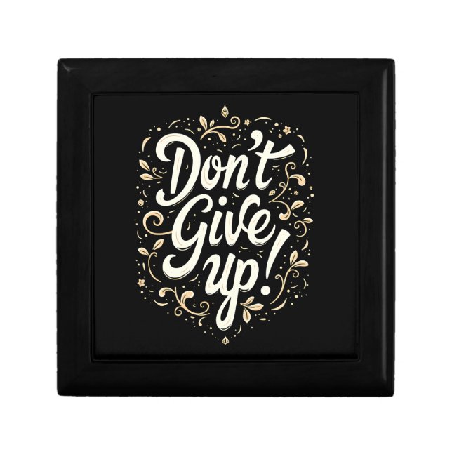 Elegant Floral "Don't Give Up!" Motivational Gift Box (Front)