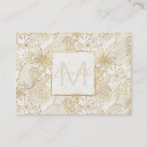 Elegant floral doodles henna image business card