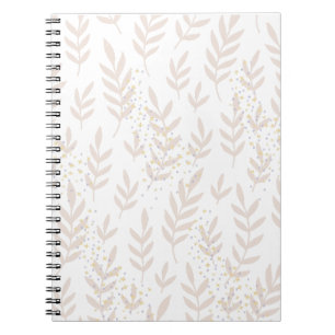 Elegant Floral Dream: Delicate Leafy Pattern Notebook