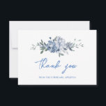 Elegant Floral Dusty Blue Bridal Shower Thank You Card<br><div class="desc">Elegant Floral Dusty Blue Bridal Shower Thank You Card</div>